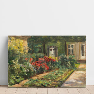 Jardin de Wannsee - Maison avec des plantes rouges - Max Liebermann | Reproduction Tableau Décoration murale affiche copie