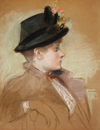 JeanLouis Forain - Portrait dune jeune lgante au chapeau.webp