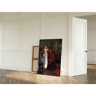 Jeunes femmes regardant Objets Japonais - James Tissot | Reproduction Tableau Décoration murale affiche copie