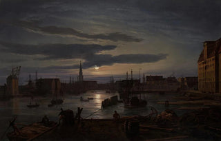 Johan Christian Dahl - Copenhagen Harbor by Moonlight.webp
