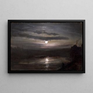 Johan Christian Dahl - The Elbe in Moonlight.webp