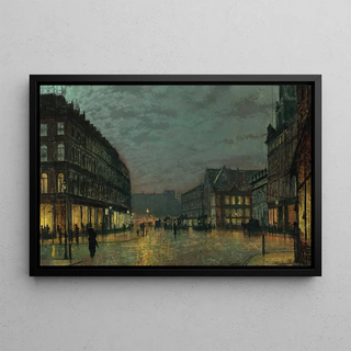 John Atkinson Grimshaw - Boar Lane Leeds by lamplight.webp