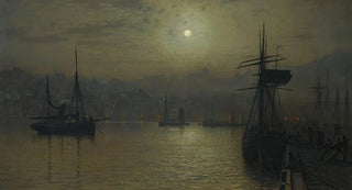 John Atkinson Grimshaw - Old Scarborough Full Moon High Water.webp