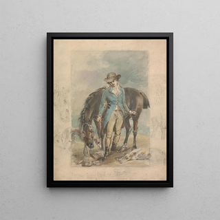 John Hoppner - A Young Man with a Horse with Studies of Hounds and Dead Hare.webp