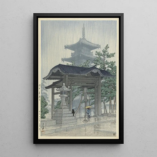 Kawase Hasui - De Zensetsu tempel in Sanshu.webp