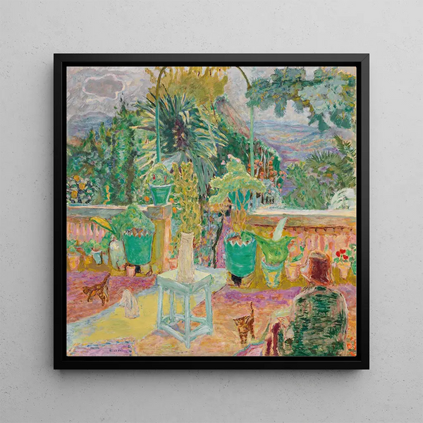 La Terrasse ou Une terrasse à Grasse - Pierre Bonnard — framed artwork on a wall