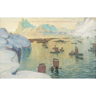 La flotte de pêche sortant en mer. Étude du nord de la Norvège - Anna Boberg | Reproduction Tableau Décoration murale affiche copie