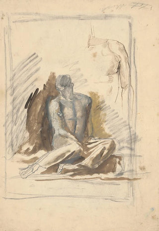 Ladislav Mednynszky - A study of a seated figure of a man.webp