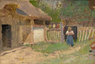 Ladislav Mednynszky - Girl in a Farmyard.webp