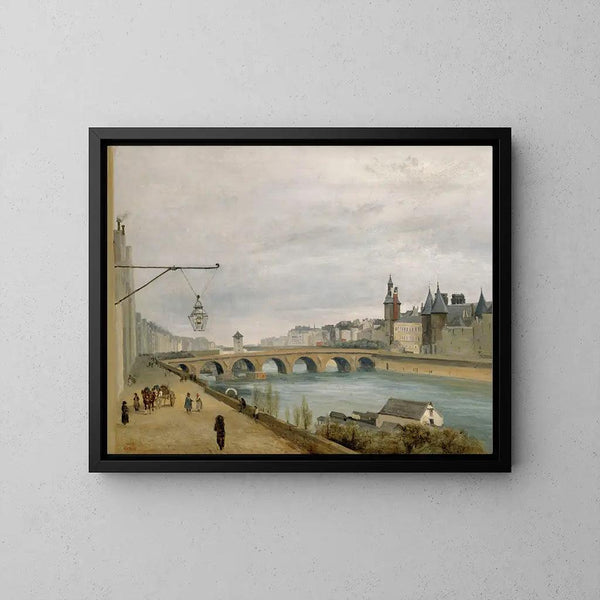 Reproduction of the painting of The Bridge at the Quai de Gesvres, seen from the Quai de Gesvres - Jean-Baptiste-Camille Corot