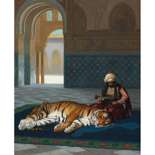 Le Tigre et le Gardien - Jean-Léon Gérôme | Reproduction Tableau Décoration murale affiche copie