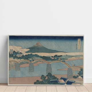 Le pont Brocart dans la province de Suō - Katsushika Hokusai | Reproduction Tableau Décoration murale affiche copie