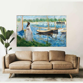 Les bords de la Seine à Argenteuil - Edouard Manet | Reproduction Tableau Décoration murale affiche copie