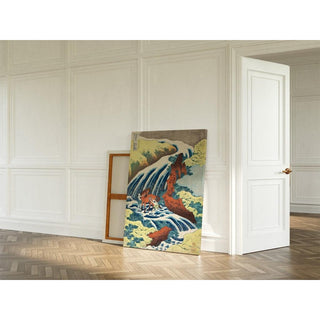 Les chutes d'eau pour chevaux de Yoshitsune à Yoshino - Katsushika Hokusai | Reproduction Tableau Décoration murale affiche copie