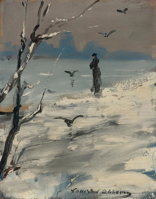 Louise Abbma - An Elegant Woman Said To Be Sarah Bernhardt On A Winters Walk.webp
