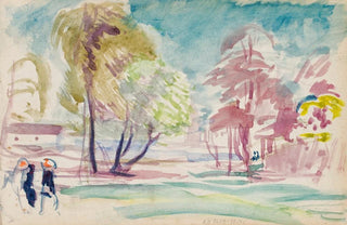 Magnus Enckell - Maisema ja hahmoja luonnos.webp