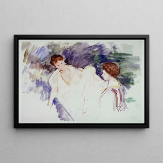 Mary Cassatt - Etude pour Le Bain Deux femmes et un enfant dans une barque.webp