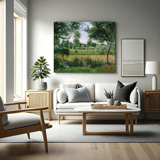 Matin, effet de soleil, Éragny - Camille Pissarro | Reproduction Tableau Décoration murale affiche copie