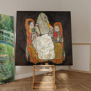 Mère avec 2 enfants III - Egon Schiele | Reproduction Tableau Décoration murale affiche copie