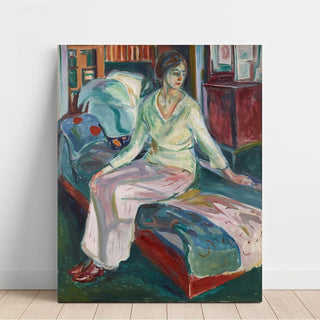 Modèle assis sur le canapé - Edvard Munch | Reproduction Tableau Décoration murale affiche copie