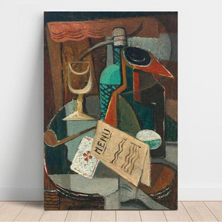 Nature Morte au Menu et au Siphon - Louis Marcoussis | Reproduction Tableau Décoration murale affiche copie