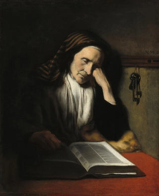 Nicolaes Maes - An Old Woman Dozing over a Book.webp