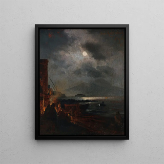 Oswald Achenbach - Fischer in der Bucht von Neapel bei Mondschein.webp