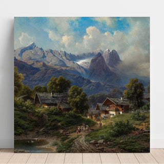 Partenkirchen en Bavière au lever du soleil - Carl Millner | Reproduction Tableau Décoration murale affiche copie