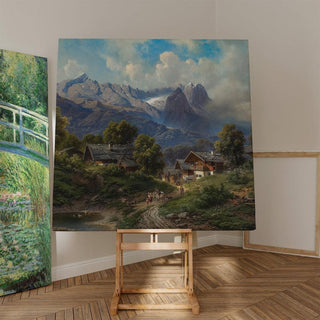 Partenkirchen en Bavière au lever du soleil - Carl Millner | Reproduction Tableau Décoration murale affiche copie