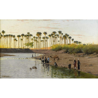 Paysage Egyptien - Wilhelm Kuhnert | Reproduction Tableau Décoration murale affiche copie