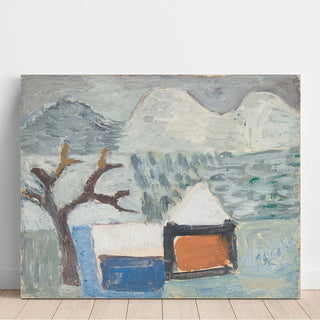 Paysage d'hiver avec maisons - Sasza Blonder | Reproduction Tableau Décoration murale affiche copie