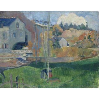 Paysage en Bretagne, Le Moulin de David - Paul Gauguin | Reproduction Tableau Décoration murale affiche copie