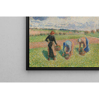 Paysannes Ramassant des Herbes, Éragny - Camille Pissarro | Reproduction Tableau Décoration murale affiche copie