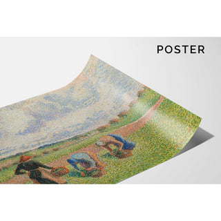 Paysannes Ramassant des Herbes, Éragny - Camille Pissarro | Reproduction Tableau Décoration murale affiche copie