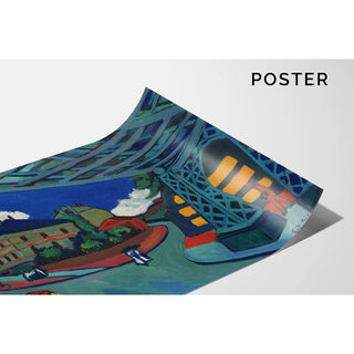 Pont ferroviaire sur la rue Löbtauer à Dresde - Ernst Ludwig Kirchner | Reproduction Tableau Décoration murale affiche copie