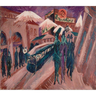 Rue de Leipzig avec tramway électrique - Ernst Ludwig Kirchner | Reproduction Tableau Décoration murale affiche copie