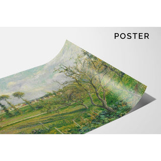 Soleil Couchant au Valhermeil, Auvers-sur-Oise - Camille Pissarro | Reproduction Tableau Décoration murale affiche copie