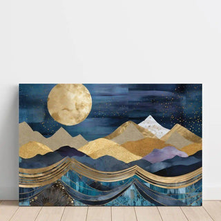 Symphonie Nocturne en Or et Azur | Collage | Reproduction Tableau Décoration murale affiche copie