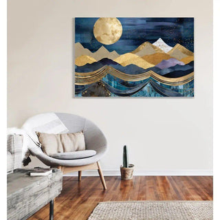 Symphonie Nocturne en Or et Azur | Collage | Reproduction Tableau Décoration murale affiche copie