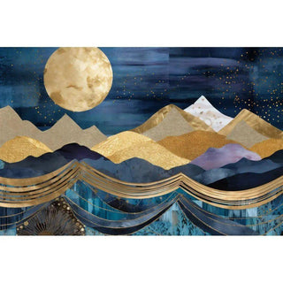 Symphonie Nocturne en Or et Azur | Collage | Reproduction Tableau Décoration murale affiche copie