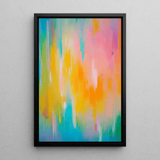 Tableau Coloré – Cascade Pastel | Affiche Abstraite aux Tons Doux et Fluides | Déco Murale Moderne et Lumineuse pour Salon ou Chambre