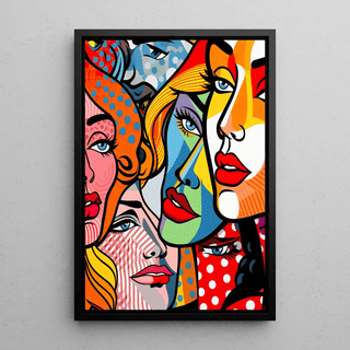 Tableau Pop Art - Visages Fragmentés | Reproduction Tableau Décoration murale affiche copie