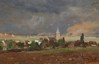 Tina Blau - Dorflandschaft vor dem Unwetter.webp