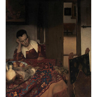 Une servante endormie - Johannes Vermeer | Reproduction Tableau Décoration murale affiche copie