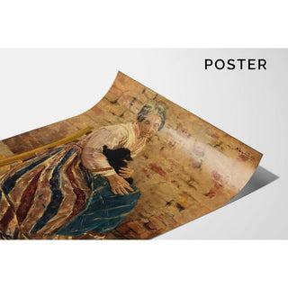 Une vieille femme avec un chat - Max Liebermann | Reproduction Tableau Décoration murale affiche copie