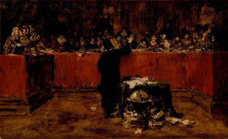 William Merritt Chase - Sketch for a PictureColumbus before the Council of Salamanca.webp
