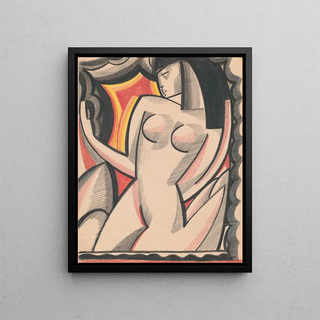 Winold Reiss - Graphic design of nude female Cubist composition drawing.webp