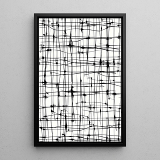 Black and white decorative design table - Ethereal Lines