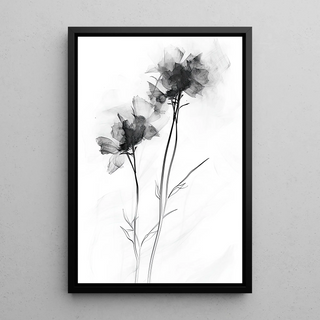 Black and white design table - Floral Evanescence