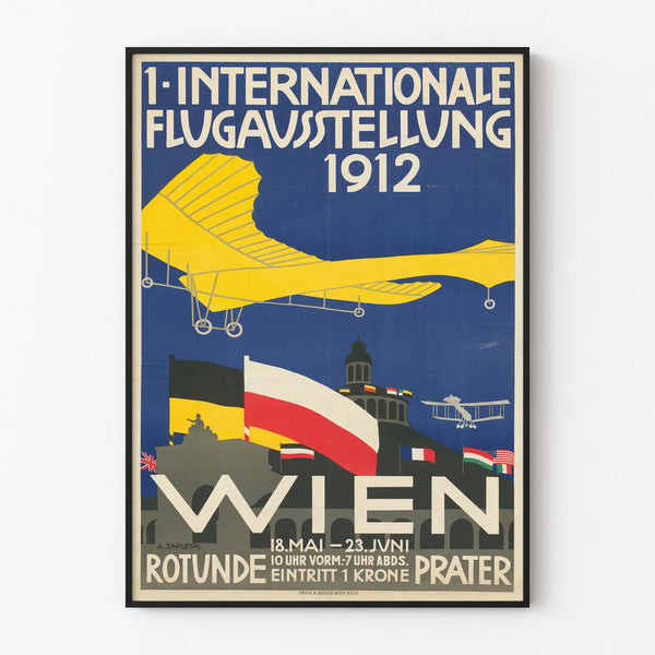 Vintage Poster of the 1912 International Aviation Exhibition in Vienna